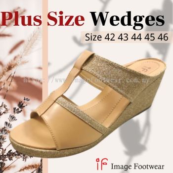 PlusSize Women 2.5 inch Wedges- PS-836-36 GOLD Colour