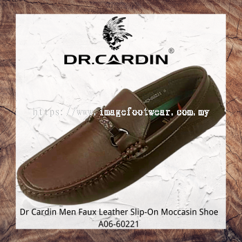 Dr Cardin Men Faux Leather Slip-On Moccasin Shoe AMO-60221- DARK BROWN Colour