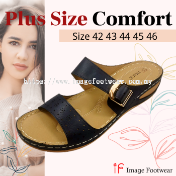 Plus Size 2inch Comfort Slippers -PS-291-6(B)- BLUE Colour