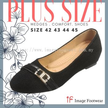 PlusSize Women 2 inch Wedges Shoes- PS-2188-5 BLACK Colour