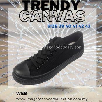 Trendy Men Casual Canvas Sneaker Shoe- TF-881 ALL BLACK Colour