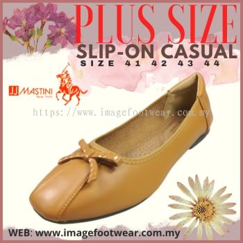 JJ MASTINI Plus Size Comfort Flat Shoes -PS 53-50180- Camel Colour