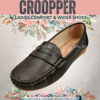 Croopper Women Slip-on Casual Flats Shoes-CP-53-88012- COFFEE Colour