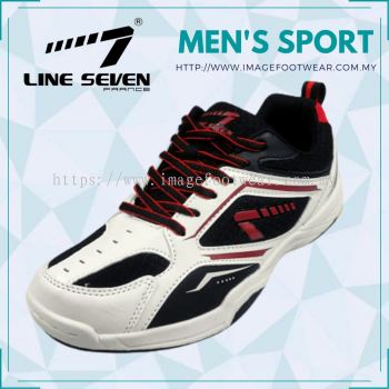LINE 7 Men Sport Badminton Shoes -CS-2146-WHITE/BLACK  Colour