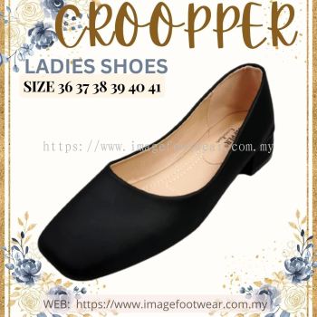  CROOPPER Ladies 1 inch Heel Shoes -CS-52-84010- BLACK Colour