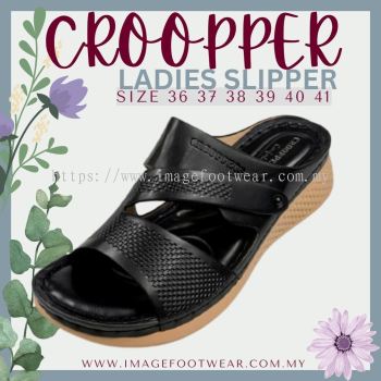 CROOPPER Ladies Wider & Comfort Slipper- CP-51-81030- BLACK Colour