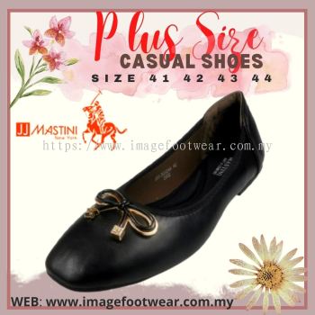 JJ MASTINI Plus Size Comfort Flat Shoes -PS-53-50324- Black Colour