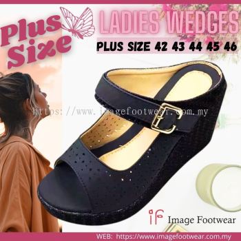 PlusSize Women 3 inch Wedges -PS-963-6- NAVY Colour