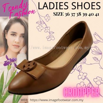 Croopper Women Casual Flats Shoes-CP-52-84014- COFFEE Colour