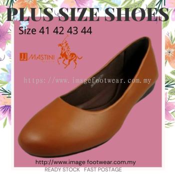 JJ MASTINI Plus Size Comfort Flat Shoes -PS 52-50549- BROWN Colour