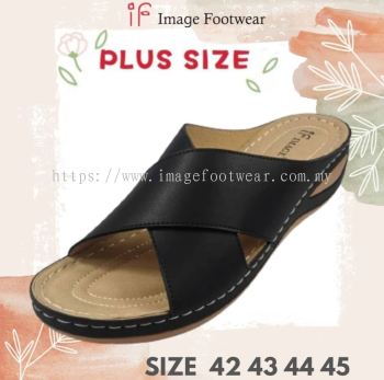 Plus Size Comfort Slipper -PS-1998-72- BLACK Colour