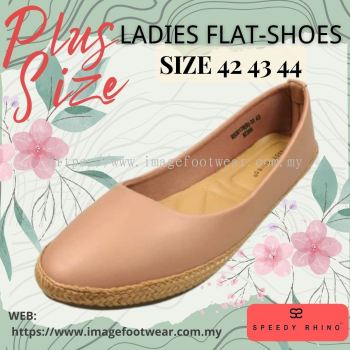 SPEEDY RHINO Plussize Ladies Comfort Flat Shoes -SR-530178(B)-33- CHAMPAGNE Colour