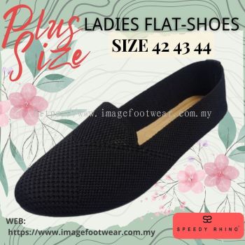 SPEEDY RHINO Plussize Ladies Comfort Flat Shoes -SR-530183(B)-33- BLACK Colour