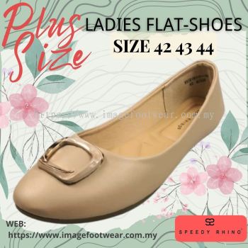 SPEEDY RHINO Plussize Ladies Comfort Flat Shoes -SR-530181(B)-33- APRICOT Colour