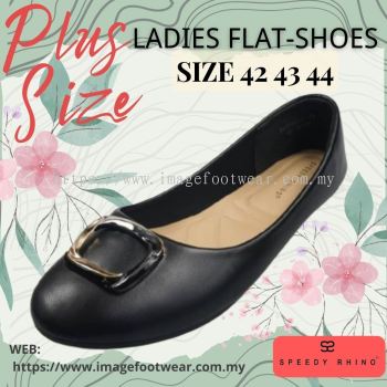 SPEEDY RHINO Plussize Ladies Comfort Flat Shoes -SR-530181(B)-33- BLACK Colour