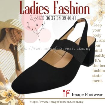 Lady Fashion Pointy Shoe with 2.5 Inch Heel - TF- 758-634- BLACK Colour