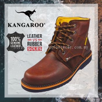 KANGAROO Full Leather Men Mid-Cut Shoe- LM-9857- BROWN Colour