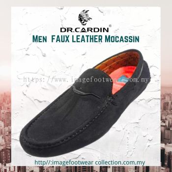 Dr Cardin Men Jetaire Faux Leather Comfort Slip-On Moccasin Shoe-DC-61065-BLACK Colour 