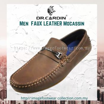 Dr Cardin Men Faux Leather Slip-On Moccasin Shoe-DC-60986-BROWN Colour