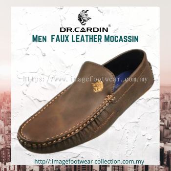 Dr Cardin Men Faux Leather Slip-On Moccasin Shoe-DC-60985-BROWN Colour