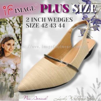 PlusSize Women 2 inch Wedges -PS-8001-54(B)- GOLDEN Colour