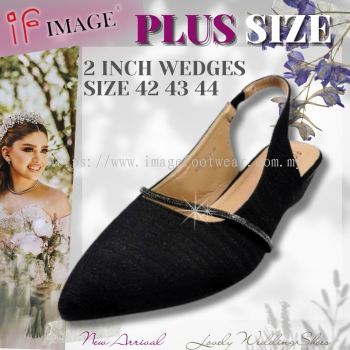 PlusSize Women 2 inch Wedges -PS-8001-54(B)- BLACK Colour