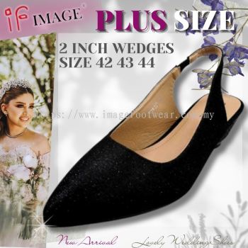 PlusSize Women 2 inch Wedges -PS-8001-24(B)- BLACK Colour