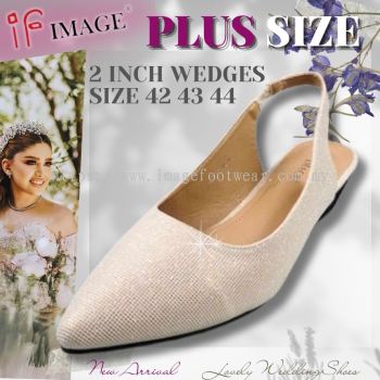 PlusSize Women 2 inch Wedges -PS-8001-24(B)- CHAMPANGNE Colour