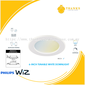 6 inch Philips Wiz LED Tunable White Smart Downlight