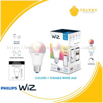 Philips Wiz Colour + Tunable White A60 LED Smart Bulb