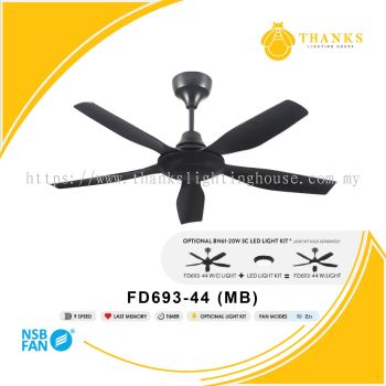NSB FD693-44 (MB)-WITHOUT LIGHT CEILING FAN