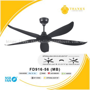 NSB FD916-56 (MB)-WITHOUT LIGHT CEILING FAN