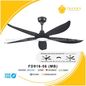 NSB FD916-56 (MB)-WITH LIGHT CEILING FAN