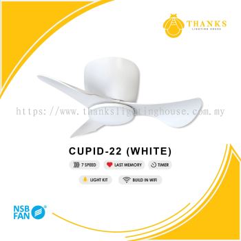 NSB CUPID 22 (WHITE)-WITH LIGHT CEILING BABY FAN