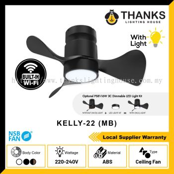 NSB KELLY 22 (MB) -WITH LIGHT CEILING BABY FAN