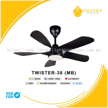 NSB TWISTER 38 (MB)-WITH LIGHT CEILING BABY FAN