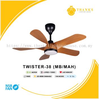 NSB TWISTER 38 (MB/MAH)-WITH LIGHT CEILING BABY FAN