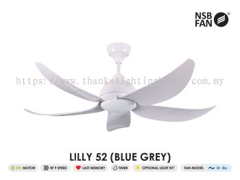 NSB LILLY 52 CEILING FAN BLUE GREY