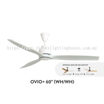 NSB OVIO+ 60" WOOD CEILING FAN WHITE