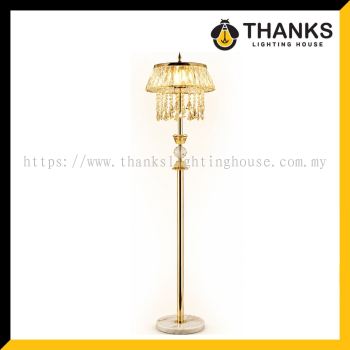 MODERN LUXURY CRYSTAL FLOOR LAMP GOLD | ELEGANT STANDING LAMP FOR HOTEL INTERIOR