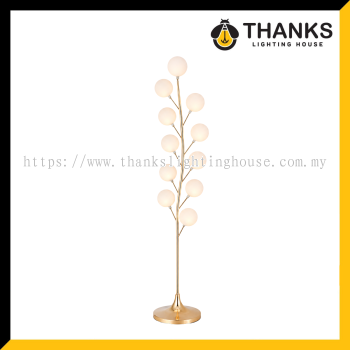 Modern Gold Round Globe Floor Lamp 11 Heads | Luxury Standing Lamp for Living Room, Bedroom, Hotel