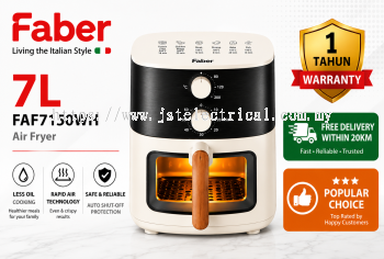 FABER 7.0L Air Fryer FAF7150WH | Visual Window | Oil-Free Cooking | Malaysia