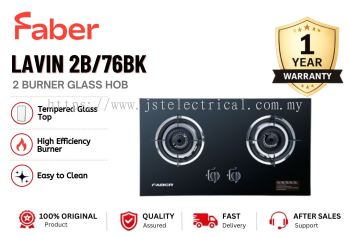 FABER LAVIN 2B/76BK Dapur Gas Kaca Built-In