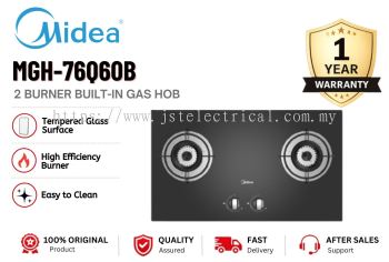 MIDEA MGH-76Q60B Dapur Gas Built-In Kaca (76cm)