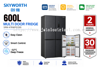 SKYWORTH SRM-476WPE(DB) 600L ���ű����Ƕ��ʽ��ƣ���Ƶ���ܣ�������˪��30�� ProSilent ѹ��������