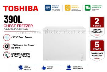 Toshiba GR-RC395CE-PMY(01) 390L Inverter Chest Freezer | -36°C Deep Freeze | 4-Star Energy Saving