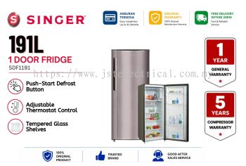 Singer SDF1191 191L Single Door Refrigerator | Direct Cool | Large Freezer Compartment | Save Energy