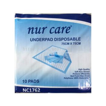 Nur Care Underpad Disposable 75cm x 75cm (Code:NC1762)