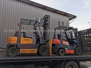 Forklift moving 