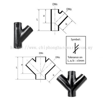 45 Cast Iron Y Single Branches & 45' Cast Iron Y Double Branches